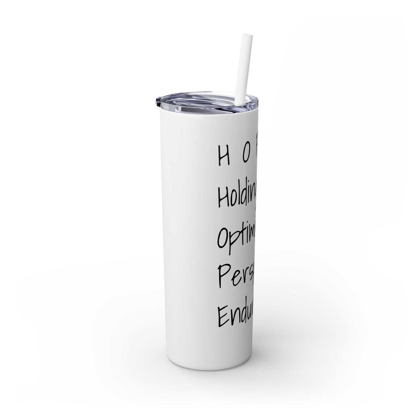 JOÃO MINDO II random thoughts Skinny Tumbler with Straw, 20oz