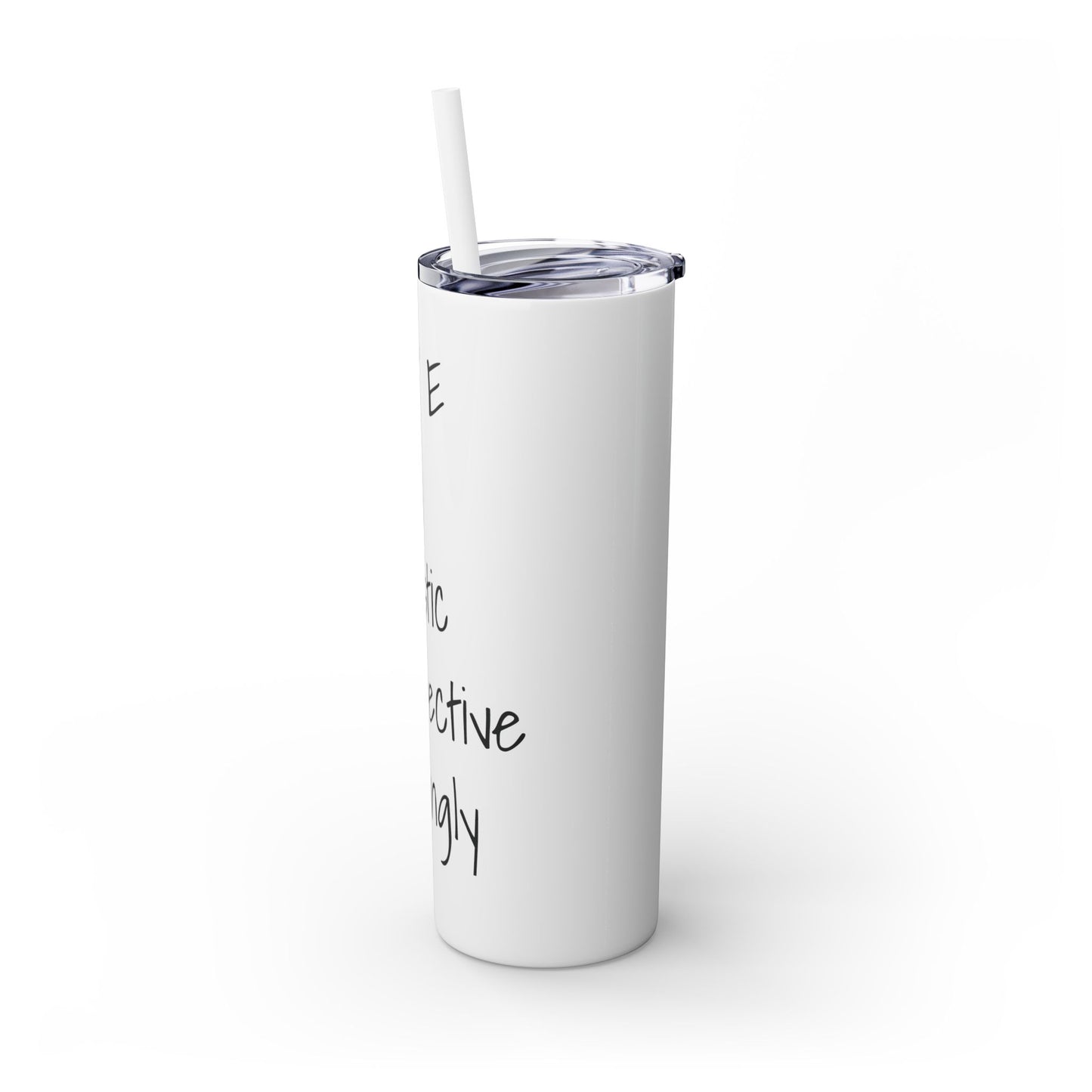 JOÃO MINDO II random thoughts Skinny Tumbler with Straw, 20oz